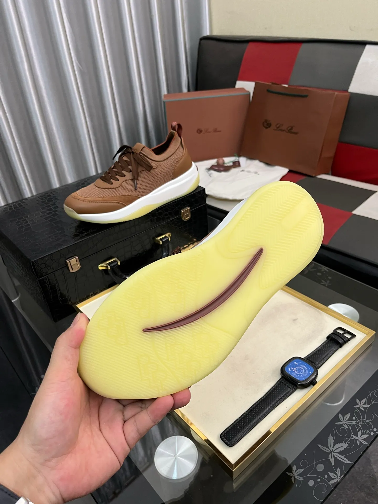 Men's men's shoes💰620⌚️⌚️Loro Piana - Loro Piana LP classic casual shoes, men's lace-up casual shoes and sneakers, high-quality lightweight and comfortable fabrics, suitable for outdoor leisure, the color is young and energetic, the upper is imported deerskin from Italy, it is great with sportswear or casual suits! Code number: 38-446️⃣Colors available